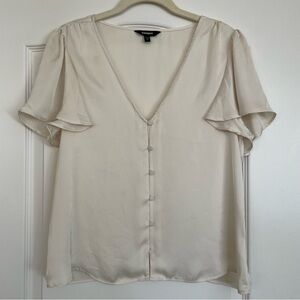Express Cream Button-Down Blouse